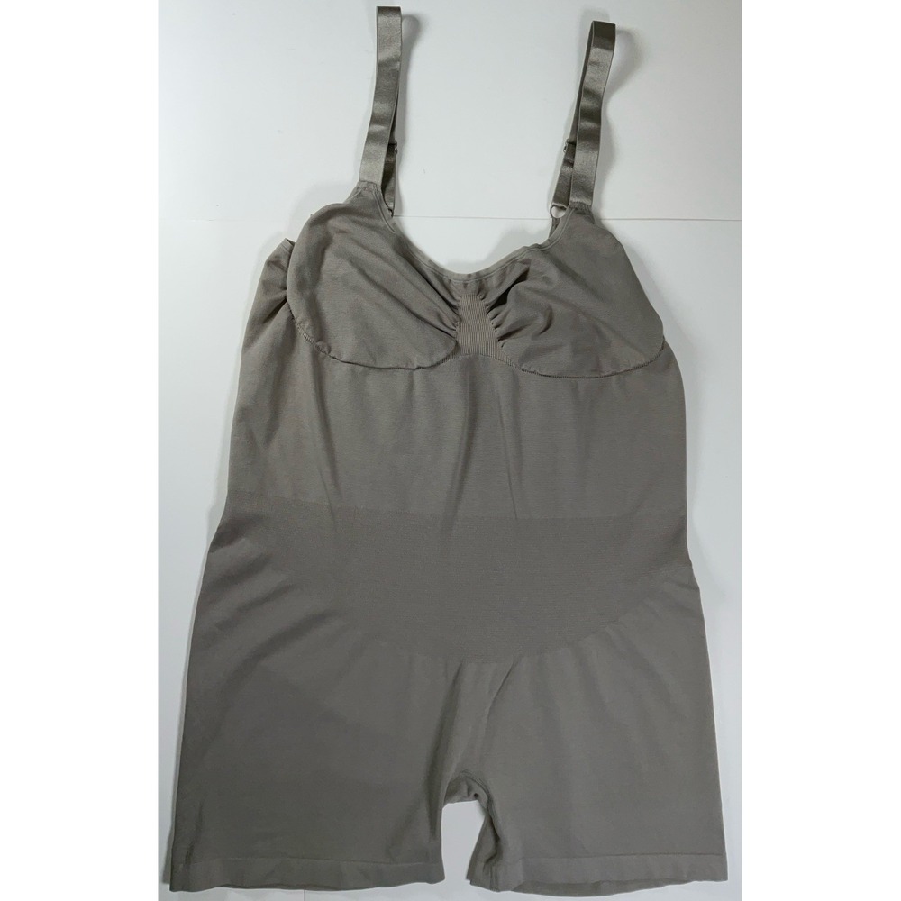 NWOT Women's Fabletics Yitty Nearly Naked Mid Thigh‎ Bodysuit Taupe Plus 6X